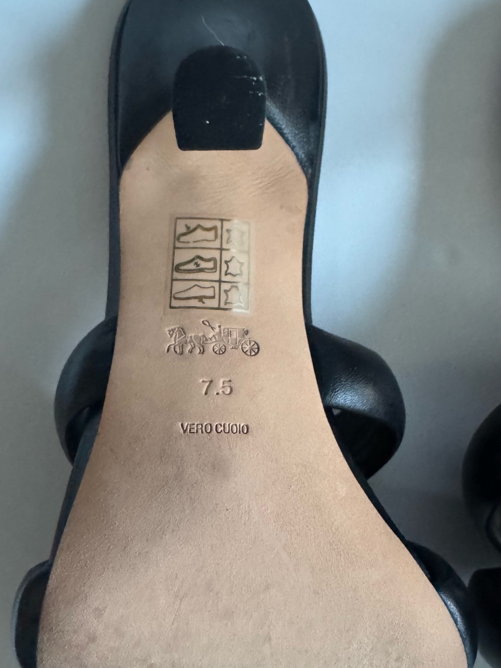 Coach Kellie Soft Signature Sandals Black Leather 7.5 Mule Heels - Picture 3 of 4